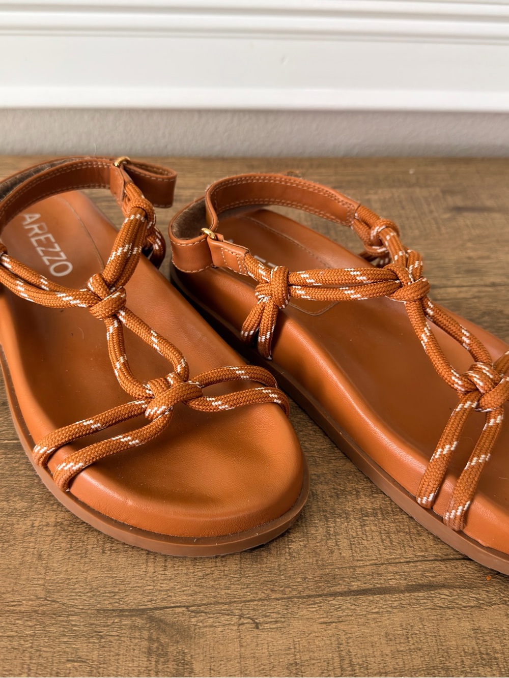 Arezzo Women's Tan Knot Rope Sandals
